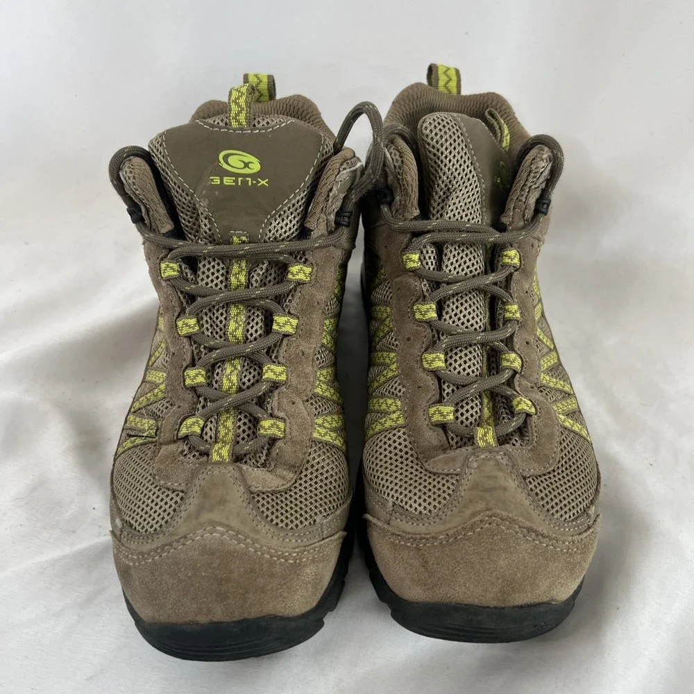 Gen-X Women's Hiking Boots Shoes 9.5‎ Green Beige High Top Active